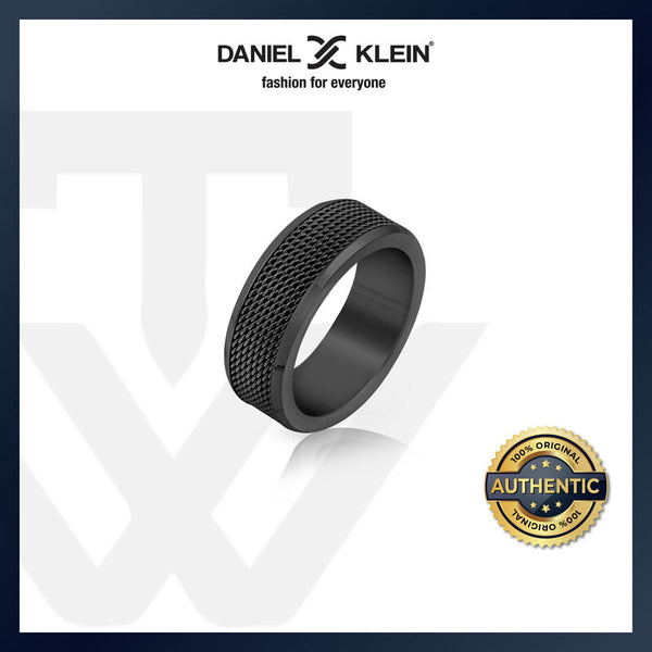Daniel Klein Entwine Men's Black Stainless Steel Ring DKJ.2.2002-M-2
