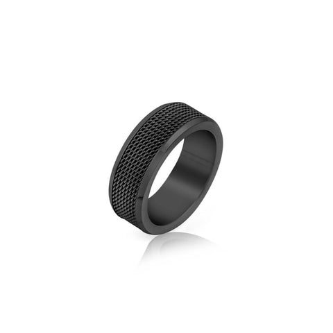 Daniel Klein Entwine Men's Black Stainless Steel Ring DKJ.2.2002-M-2