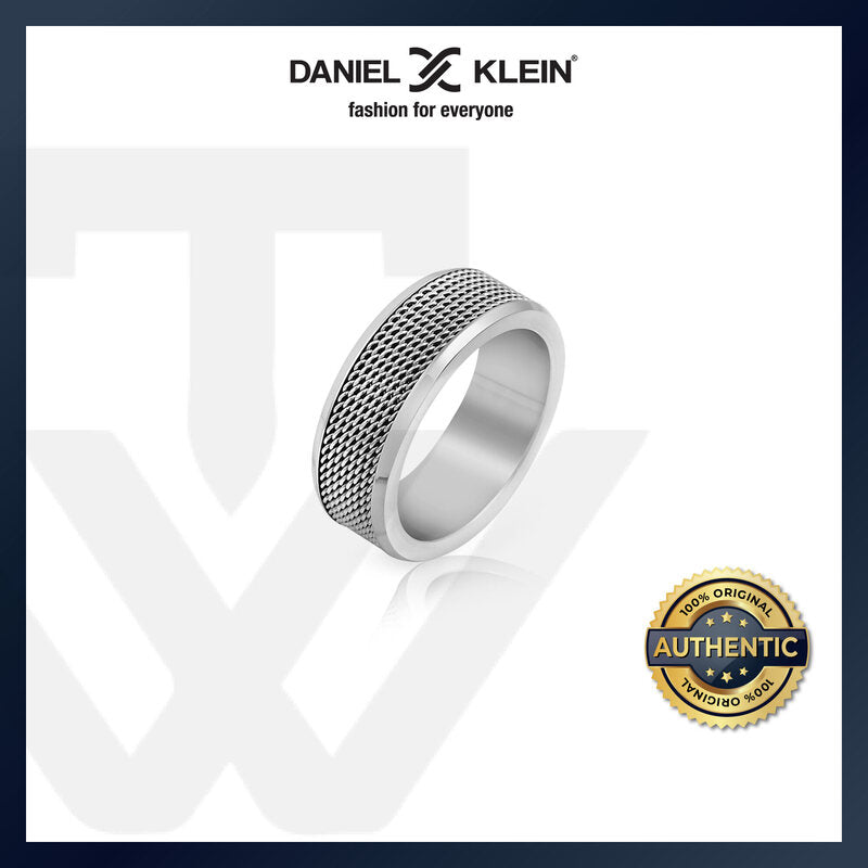 Daniel Klein Entwine Men's Silver Stainless Steel Ring DKJ.2.2002-S-1