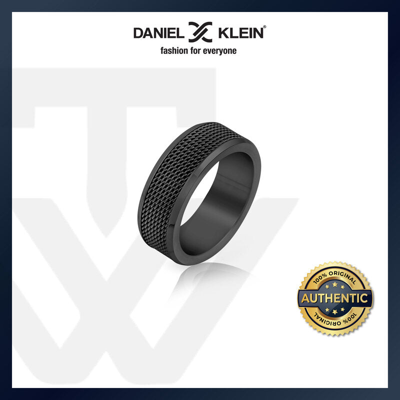 Daniel Klein Entwine Men's Black Stainless Steel Ring DKJ.2.2002-S-2