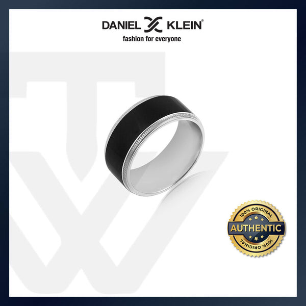 Daniel Klein Classic Duo Color Men's Silver Stainless Steel Ring DKJ.2.2003-L-1