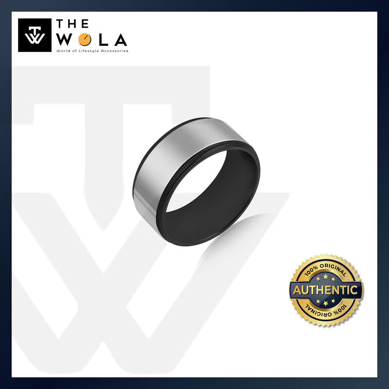 Daniel Klein Classic Duo Color Men's Black Stainless Steel Ring DKJ.2.2003-M-2