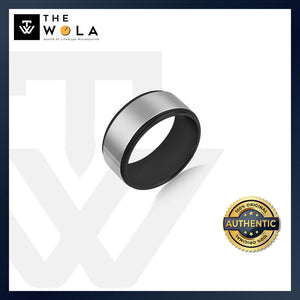 Daniel Klein Classic Duo Color Men's Black Stainless Steel Ring DKJ.2.2003-M-2