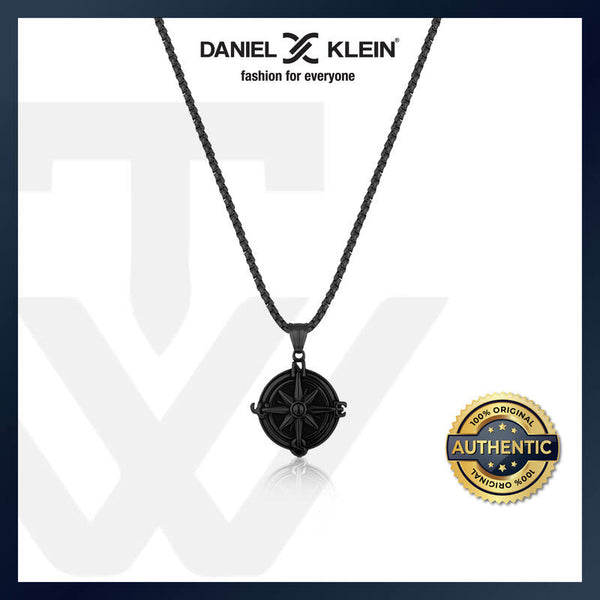 Daniel Klein Guidestar Men's Pendant DKJ.6.3015-2 Black Stainless Steel Men Necklace