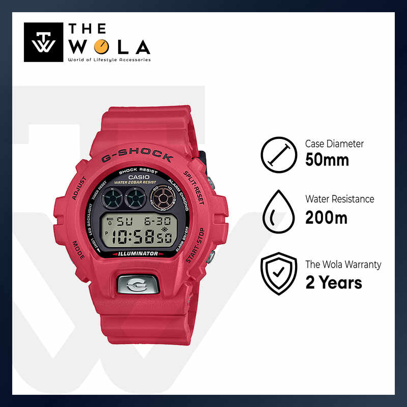 Casio G-Shock DW-6900TR-4 Men Digital Watch with Red Resin Band
