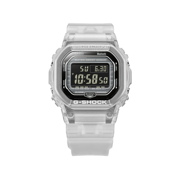 Casio G-Shock Men's Digital Watch Bluetooth® Translucent Gradated White Resin Band Watch DWB5600G-7D DW-B5600G-7D DW-B5600G-7