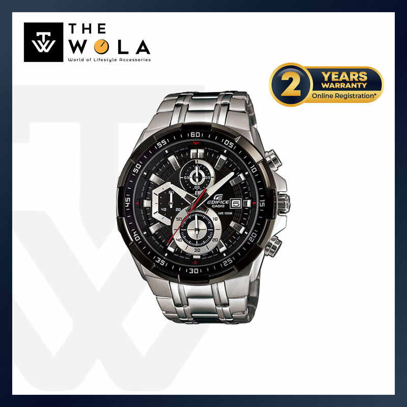 Edifice EFR-539D-1AV Men's Chronograph Watch Black dial with Silver Stainless Steel