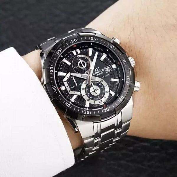 Edifice EFR-539D-1AV Men's Chronograph Watch Black dial with Silver Stainless Steel
