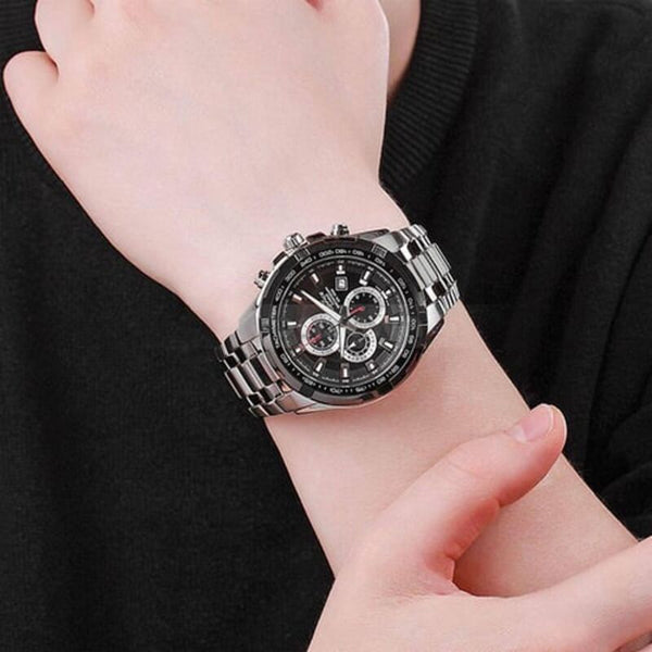 Edifice EFR-539D-1AV Men's Chronograph Watch Black dial with Silver Stainless Steel