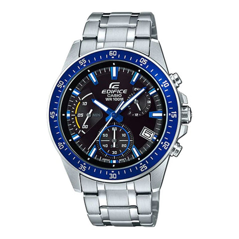 Edifice EFV-540D-1A2V Men's Chronograph Watch Blue dial with Silver Stainless Steel