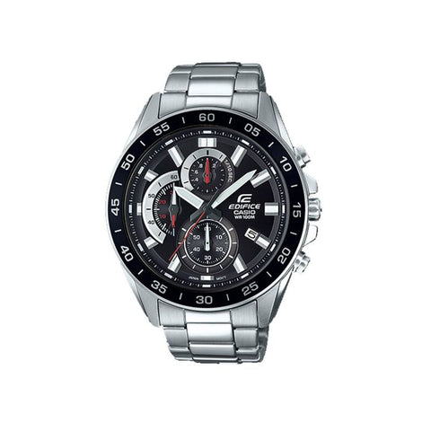 Edifice EFV-550D-1A Men's Chronograph Watch Black dial with Silver Stainless Steel