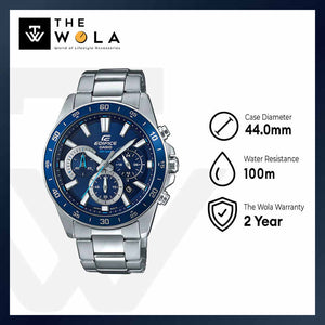 Edifice EFV-570D-2A Men's Chronograph Watch Blue dial with Silver Stainless Steel