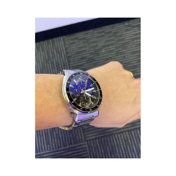 Edifice Men's Chronograph Watch EFV-600D-2AV Silver Stainless Steel Band Man Watch