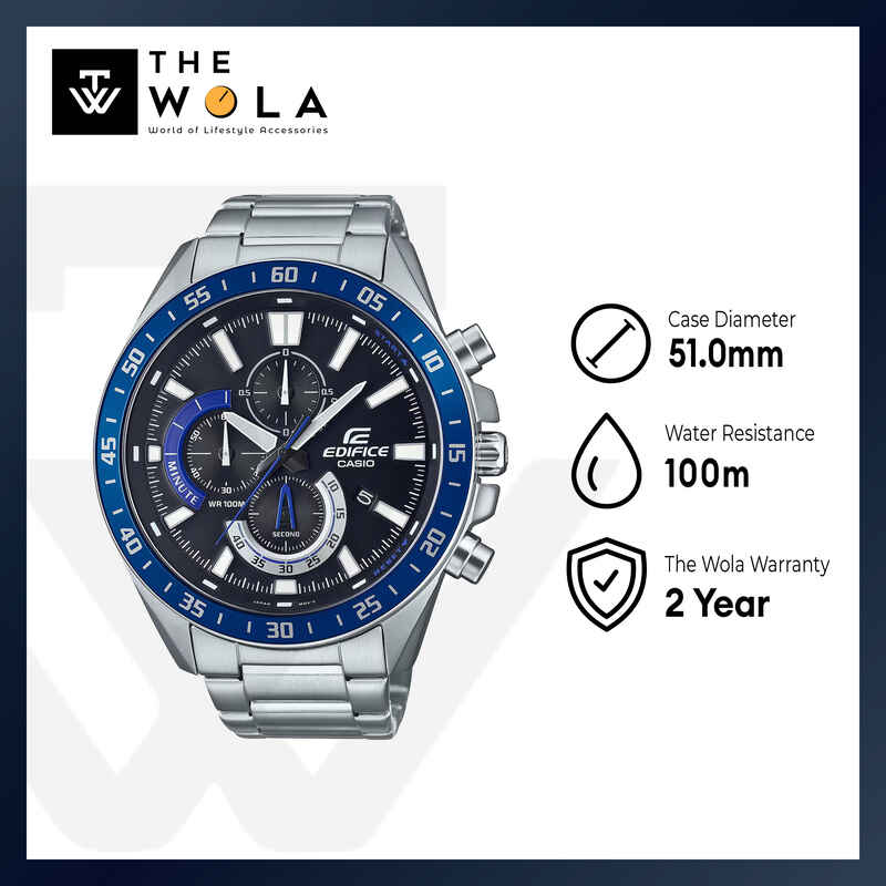 Edifice EFV-620D-2AV Men's Blue Dial Stainless Steel Chronograph Watch