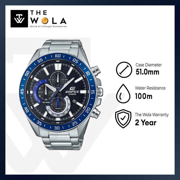 Edifice EFV-620D-2AV Men's Blue Dial Stainless Steel Chronograph Watch