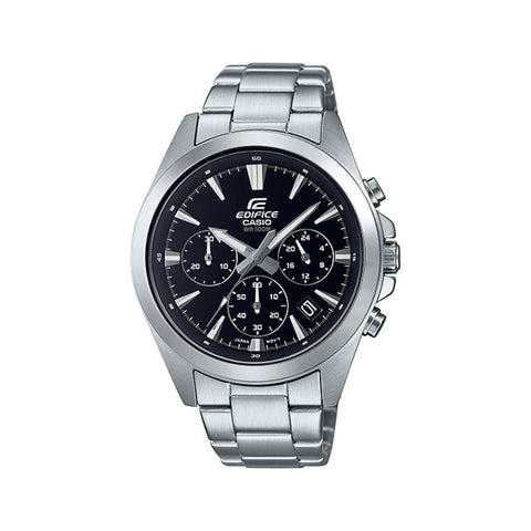 Edifice Men's Chronograph Watch EFV-630D-1AV Black dial with Silver Stainless Steel Watch For Men