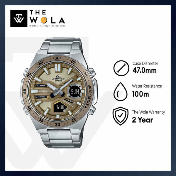 Edifice EFV-C110D-5A Men's Analog-Digital Sport Watch with Stainless Steel Strap