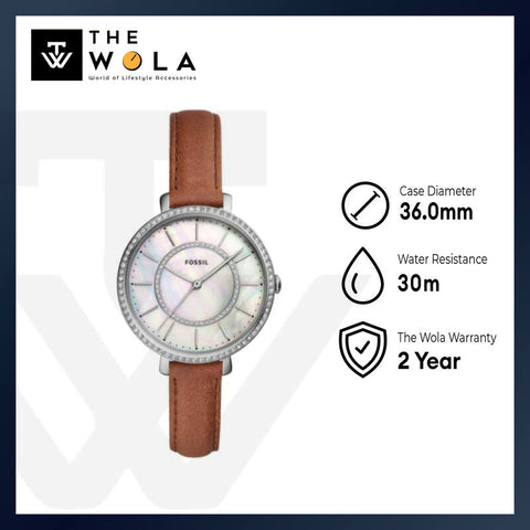 Fossil Jocelyn Three-Hand Women's Watch with Brown Leather Strap ES4454