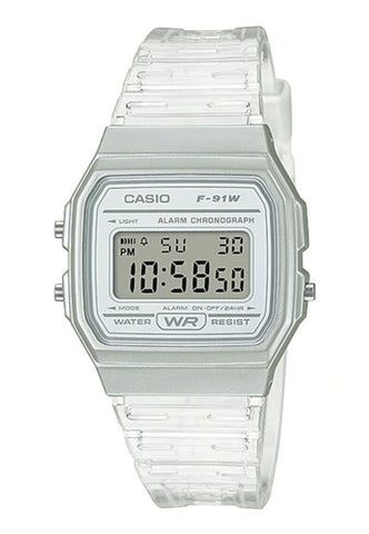 Casio Women Digital Watch F-91WS-7 White Resin Strap