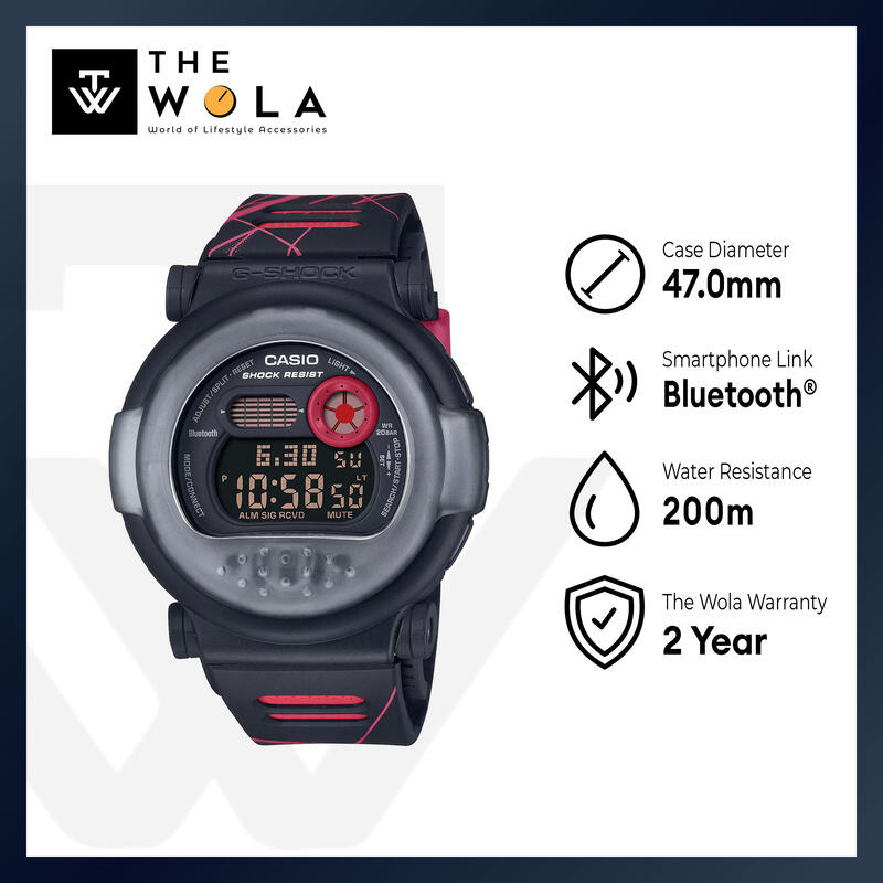 Casio G-Shock G-B001MVA-1 Capsule Tough Bluetooth® Men's Sport Watch with Resin Band | Carbon Core Guard structure