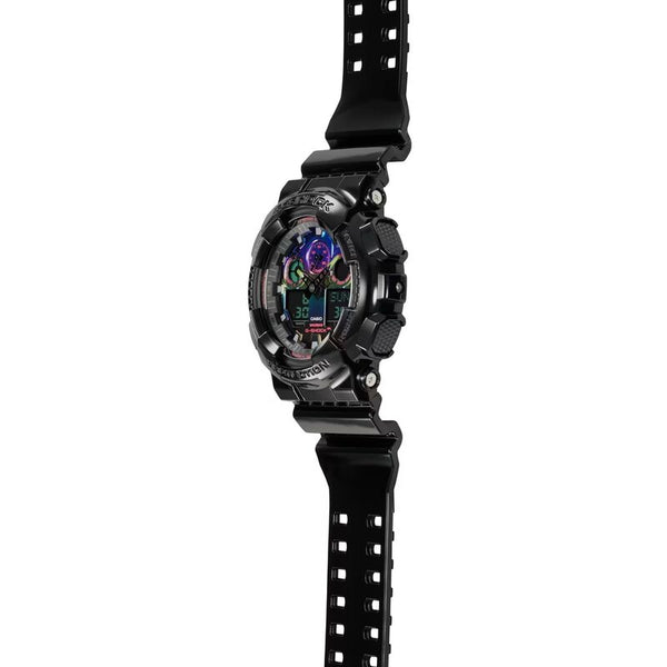 Casio G-Shock GA-100RGB-1A Virtual Rainbow Men's Analog-Digital Watch with Black Resin Band