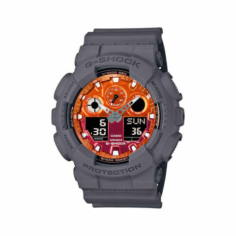 Casio G-Shock GA-2100FL-8A Men Analog-Digital Watch Gray Resin Strap