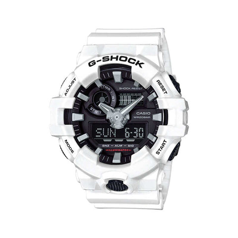 Casio G-Shock Men Analog-Digital Watch GA-700-7A White Resin Strap