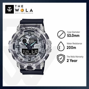 Casio G-Shock Men's Analog Digital Watch GA-700SKC-1A GA700SKC-1A Skc Semi-Transparent Black Resin Band Sports Watch