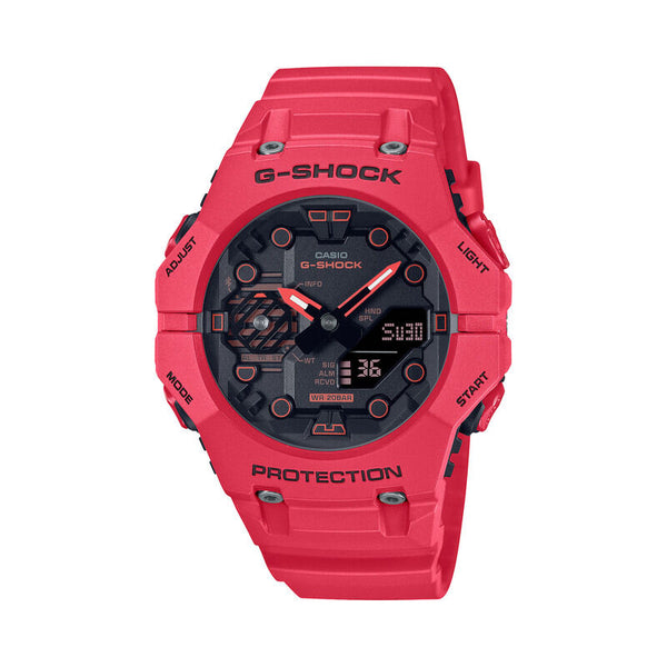 Casio G-Shock GA-B001-4A Men's Bluetooth Digital Sports Watch with Red Resin Strap