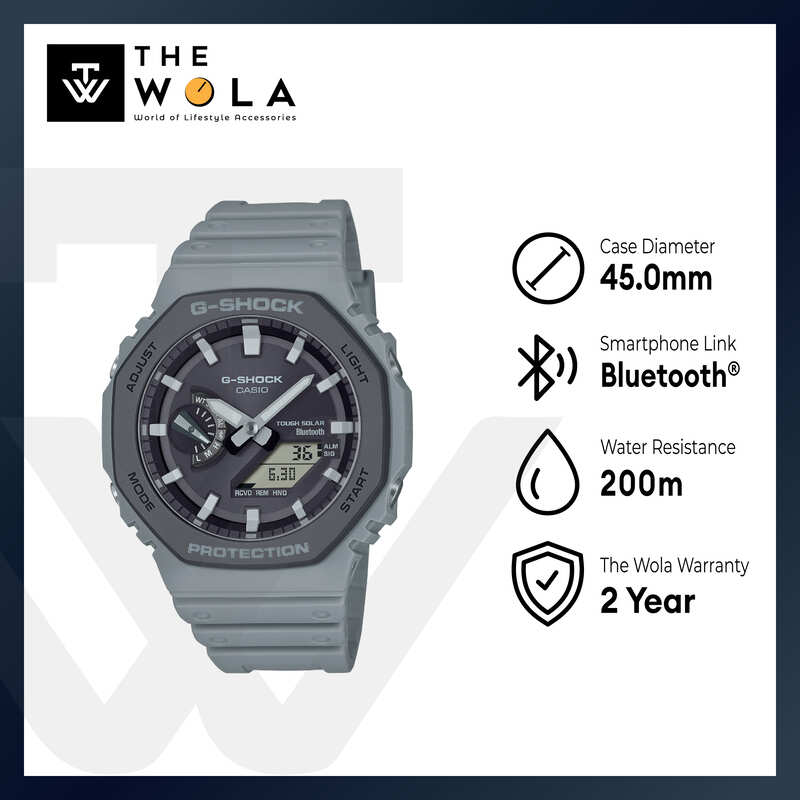 Casio G-Shock Urban Utility GA-B2100LUU-8A Men Analog-Digital Watch w. Bluetooth Gray Resin Strap