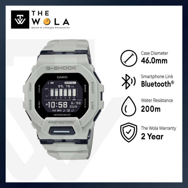 Casio G-Shock GBD-200UU-9 Digital Bluetooth Step Tracker Off- White Resin Watch GBD200UU GBD200UU-9 GBD-200UU-9DR