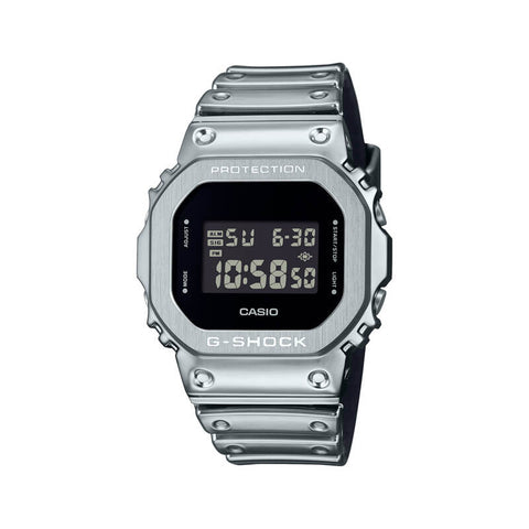 Casio G-Shock Fine Metallic Series GM-5600YM-8 Men Digital Watch Silver Stainless Steel Strap