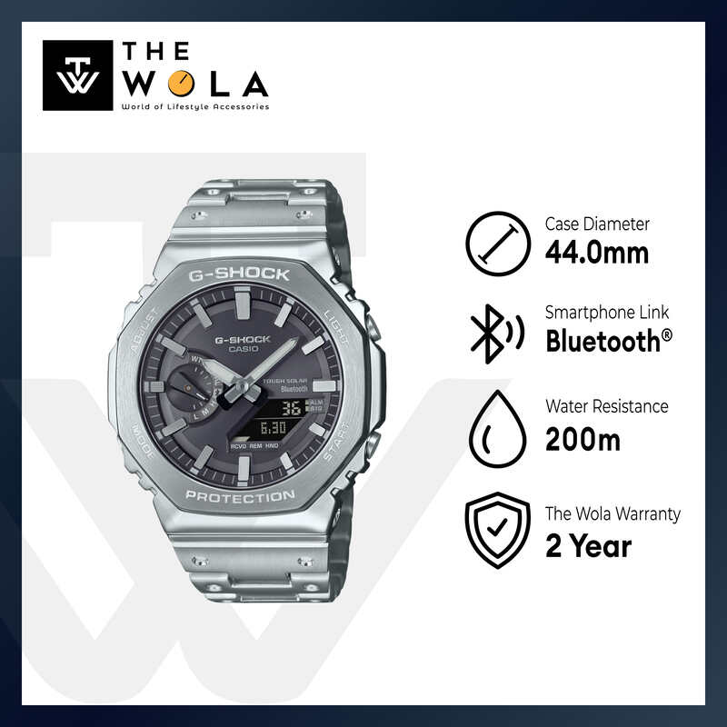 Casio G-Shock Full Metal GM-B2100SD-1A Men Analog-Digital Watch Silver Resin Strap