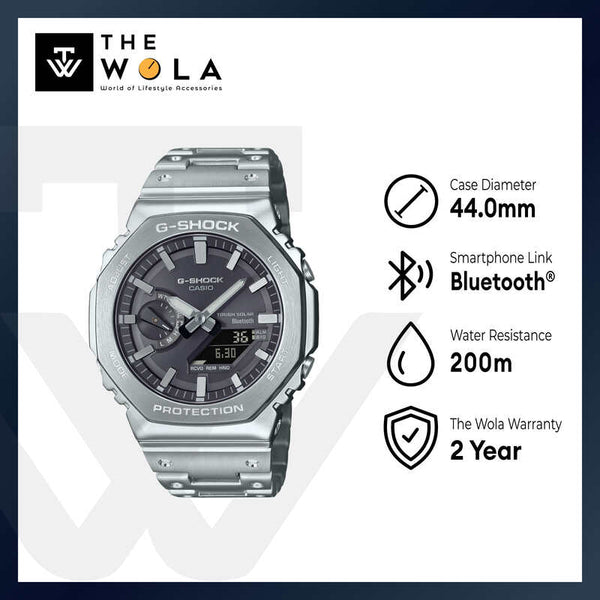 Casio G-Shock Full Metal GM-B2100SD-1A Men Analog-Digital Watch Silver Resin Strap