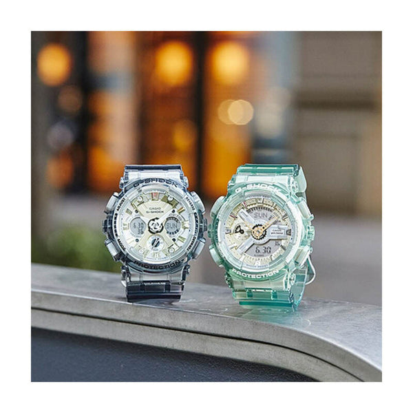 Casio G-Shock Women's Analog-Digital Watch GMA-S120GS-8A Grey Skeleton Resin Band Ladies Sport Watch