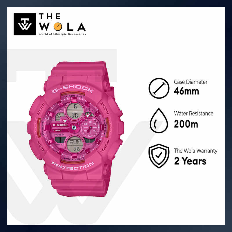 Casio G-Shock GMA-S140PP-4A Women's Analog-Digital Watch with Pink Resin Band