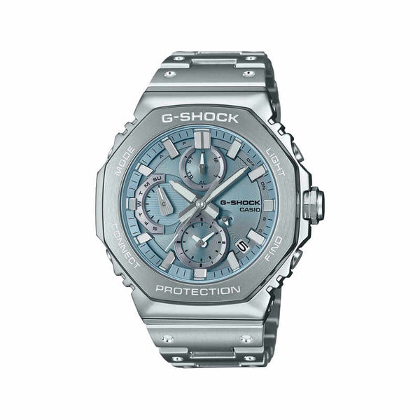 Casio G-Shock GMC-B2100AD-2A Men Analog-Digital Watch w. Bluetooth Silver Stainless Steel Strap
