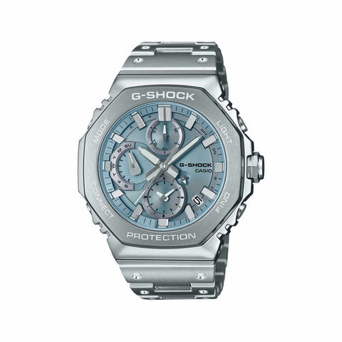 Casio G-Shock GMC-B2100AD-2A Men Analog-Digital Watch w. Bluetooth Silver Stainless Steel Strap