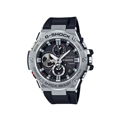 Casio G-Shock GST-B100-1A G-STEEL Analog-Digital Men's Sport Watch with Metal Bezel and Black Resin Band - GST-B100 Series