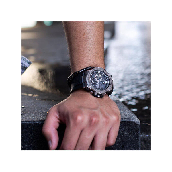 Casio G-Shock GST-B100-1A G-STEEL Analog-Digital Men's Sport Watch with Metal Bezel and Black Resin Band - GST-B100 Series