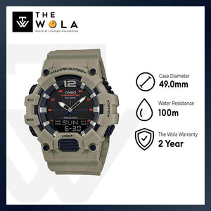 Casio Men's Analog-Digital Watch HDC-700-3A3V Green Band Watch for men