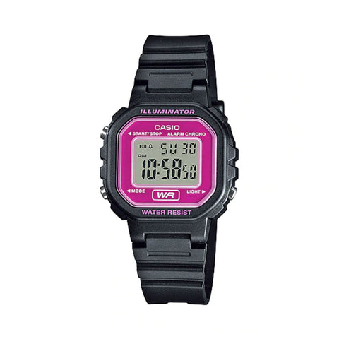 Casio LA-20WH-4A Women Digital Watch with Black Resin Band