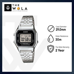 Casio Vintage Women's Digital LA680WA-1 Stainless Steel Band Casual Watch