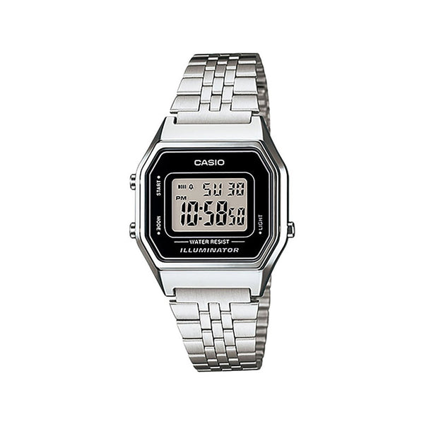 Casio Vintage Women's Digital LA680WA-1 Stainless Steel Band Casual Watch