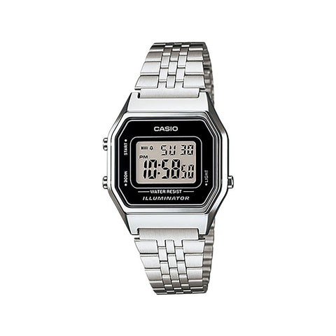 Casio Vintage Women's Digital LA680WA-1 Stainless Steel Band Casual Watch