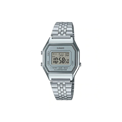 Casio Vintage Women Digital Watch LA680WA-7 Silver Stainless Steel Strap