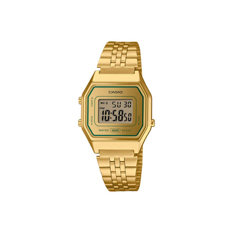 Casio LA680WEGV-9A Men Digital Watch Gold Stainless Steel Strap