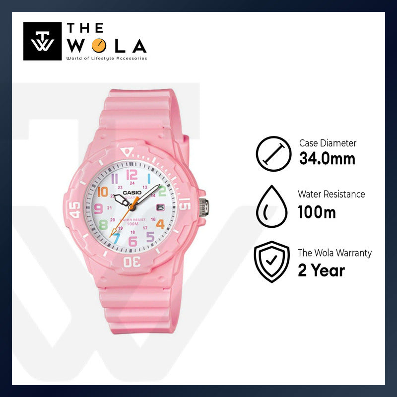 Casio LRW-200H-4B2V Women Analog Watch with Pink Resin Band