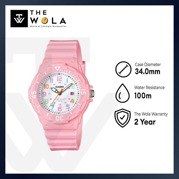 Casio LRW-200H-4B2V Women Analog Watch with Pink Resin Band