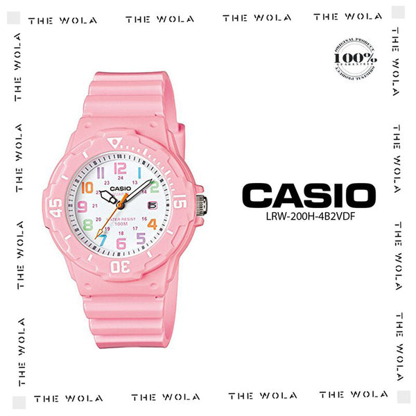 Casio LRW-200H-4B2V Women Analog Watch with Pink Resin Band